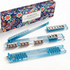 Transparent PS Mahjong Racks with Pushers, 4-Piece Gift Box Set
