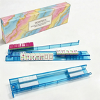 4-Piece Mahjong Rack & Pusher Set in Gift Box | Transparent PS Non-Slip Portable Mahjong Racks