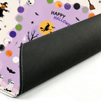 Square Pumpkin Halloween Mahjong Table Mat Protective Pad for Holiday Gathering and Entertainment