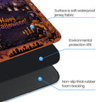 Square Pumpkin Halloween Mahjong Table Mat Protective Pad for Holiday Gathering and Entertainment