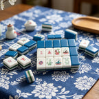 American Acrylic Mahjong Tiles High Grade Crystal Embroidered Water Resistant Mahjong Tiles 4 Person Household Gift Set