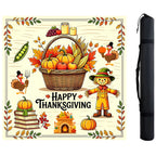 Thanksgiving Square Mahjong Mat Non Slip Table Mat for Family Holiday Game Gathering