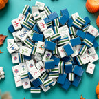 American Acrylic Mahjong Tiles High Grade Crystal Embroidered Water Resistant Mahjong Tiles 4 Person Household Gift Set