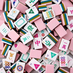 Pink American Mahjong Tiles Acrylic 160 Mahjong Tiles