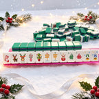 High Quality Green Christmas Mahjong Kit With Mahjong Mat Ideal for Family Holiday Table Games