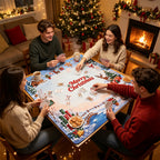 Christmas Themed Square Mahjong Table Mat Ideal for Family Party and Daily Entertainment