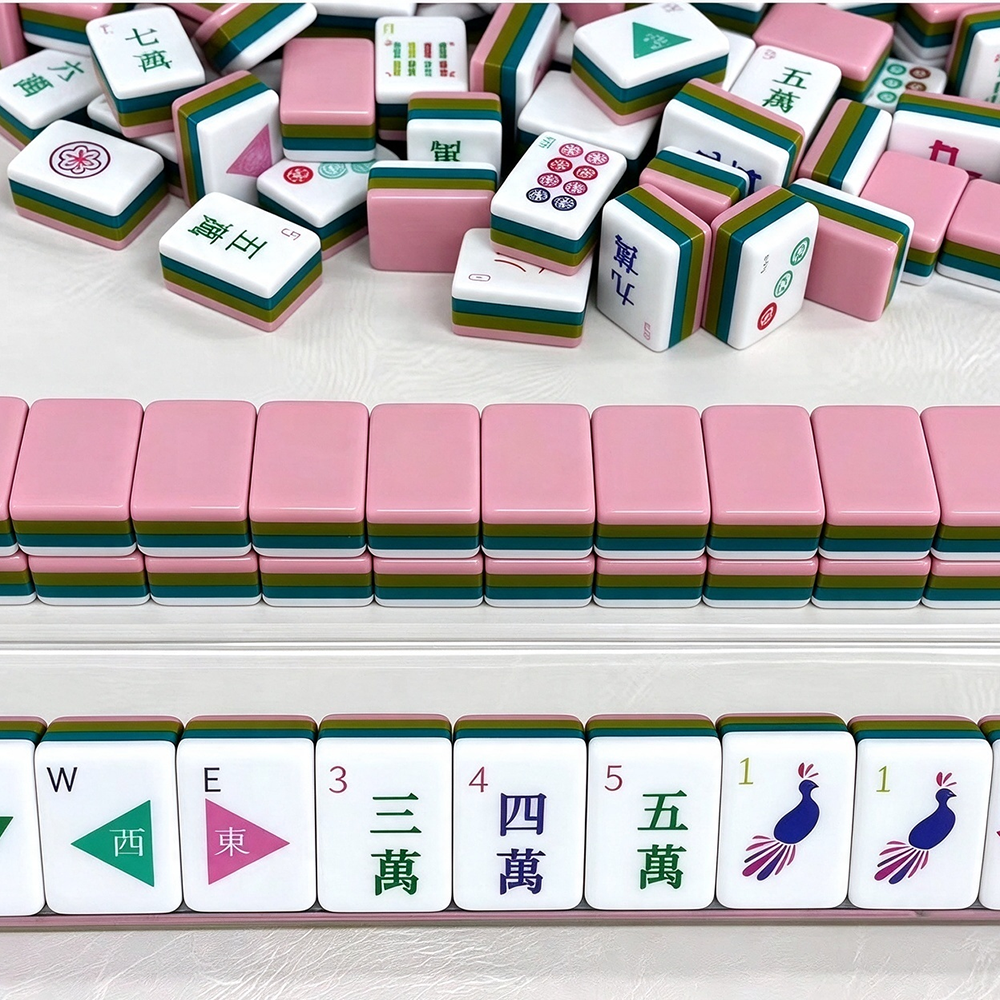 Pink American Mahjong Tiles Acrylic 160 Mahjong Tiles