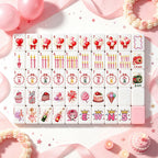 Pink Mahjong Game Set Birthday Present Decorative Mahjong Tiles
