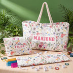 Custom Print Mahjong Tote Bag Cosmetic Toiletry Organizer Multi-function Storage for Mahjong Push Ruler