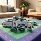 American Acrylic Mahjong Tiles High Grade Crystal Embroidered Water Resistant Mahjong Tiles 4 Person Household Gift Set