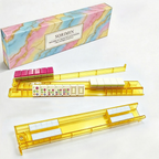 4-Piece Mahjong Rack & Pusher Set in Gift Box | Transparent PS Non-Slip Portable Mahjong Racks