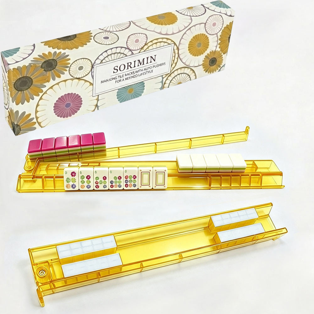 White Clear Non-Slip Mahjong Racks 4 Pack Game Accessories With Box