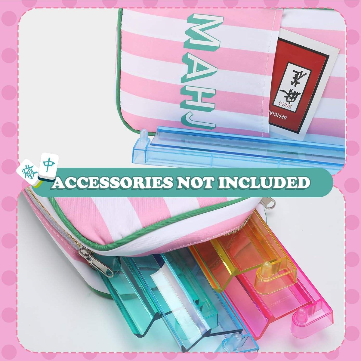 Modern Multi-color Mahjong Storage Bag Large Capacity Portable Hand-held Unisex Mahjong Carry Bag
