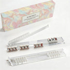 Clear White 4Pcs Mahjong Push Racks Non-Slip For Family Game With Box