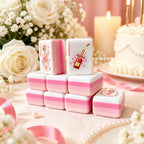 Pink Mahjong Game Set Birthday Present Decorative Mahjong Tiles