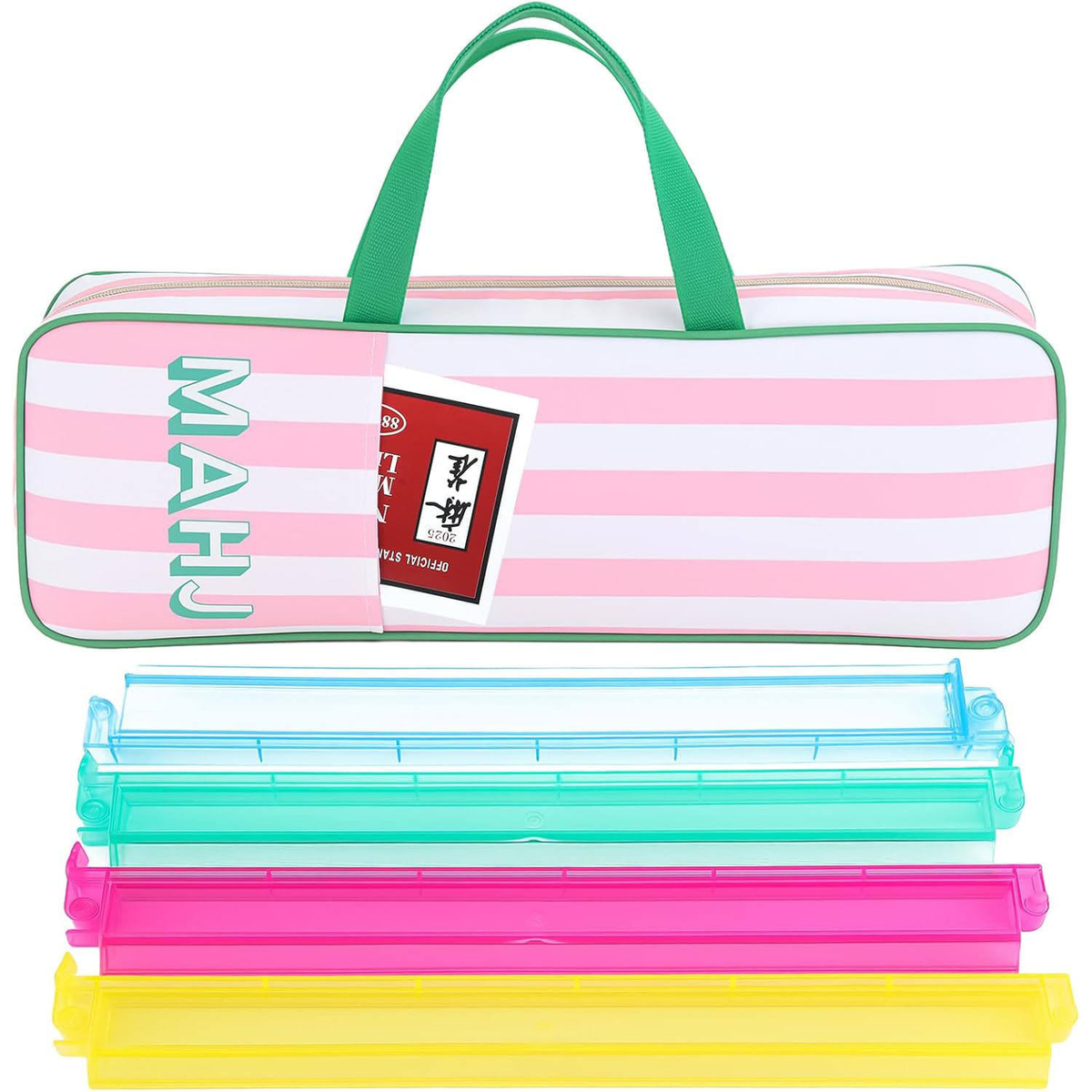 Modern Multi-color Mahjong Storage Bag Large Capacity Portable Hand-held Unisex Mahjong Carry Bag