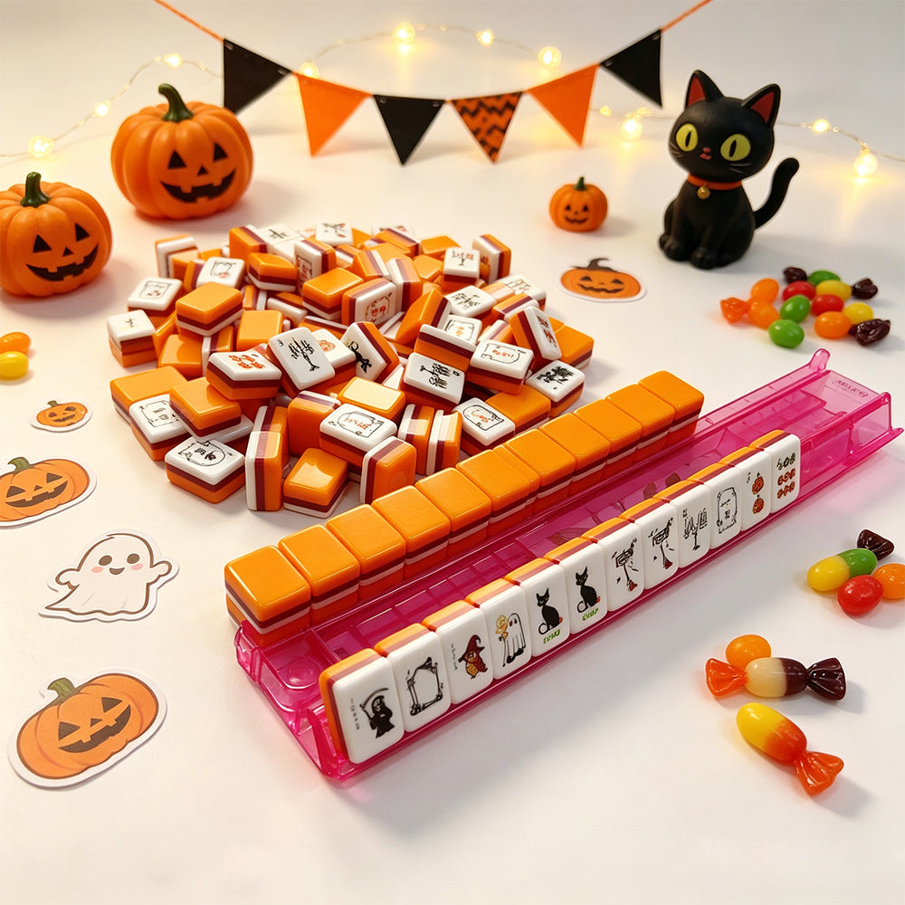Custom High Quality American Mahjong Tiles Halloween Style Full Game Set Mahjong Mat Mahjong