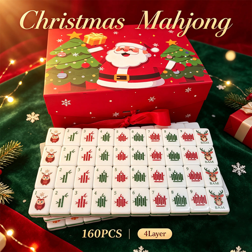 Family Holiday Christmas American Mahjong Game Set Custom Design With Mahjong Mat