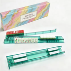4-Piece Mahjong Rack & Pusher Set in Gift Box | Transparent PS Non-Slip Portable Mahjong Racks