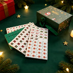 High Quality Green Christmas Mahjong Kit With Mahjong Mat Ideal for Family Holiday Table Games