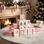 Pink Christmas Style Acrylic Mahjong Tiles