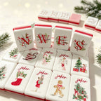 Pink Christmas Style Acrylic Mahjong Tiles