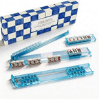 Non-Slip 4-Piece Mahjong Racks Clear White With Storage Case