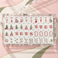Pink Christmas Style Acrylic Mahjong Tiles