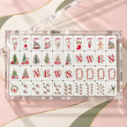 Pink Christmas Style Acrylic Mahjong Tiles