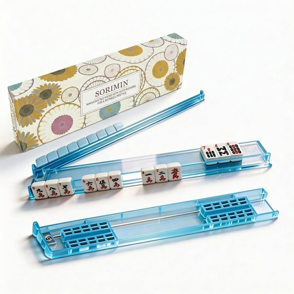White Clear Non-Slip Mahjong Racks 4 Pack Game Accessories With Box