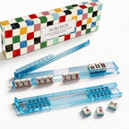 4Pcs Non-Slip Mahjong Racks Clear White Tile Holders with Box