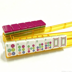 4-Piece Mahjong Rack & Pusher Set in Gift Box | Transparent PS Non-Slip Portable Mahjong Racks