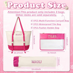 Canvas 3 Pieces Mahjong Storage Set Large Capacity Portable Single Shoulder Mahjong Tote Bag