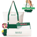 Canvas 3 Pieces Mahjong Storage Set Large Capacity Portable Single Shoulder Mahjong Tote Bag