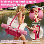 Canvas 3 Pieces Mahjong Storage Set Large Capacity Portable Single Shoulder Mahjong Tote Bag