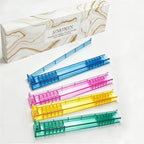 Clear White Mahjong Tile Racks 4 Pack Non-Slip With Storage Case