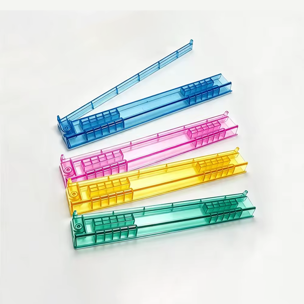 Premium 4-Piece White Clear Mahjong Racks & Pushers With Box