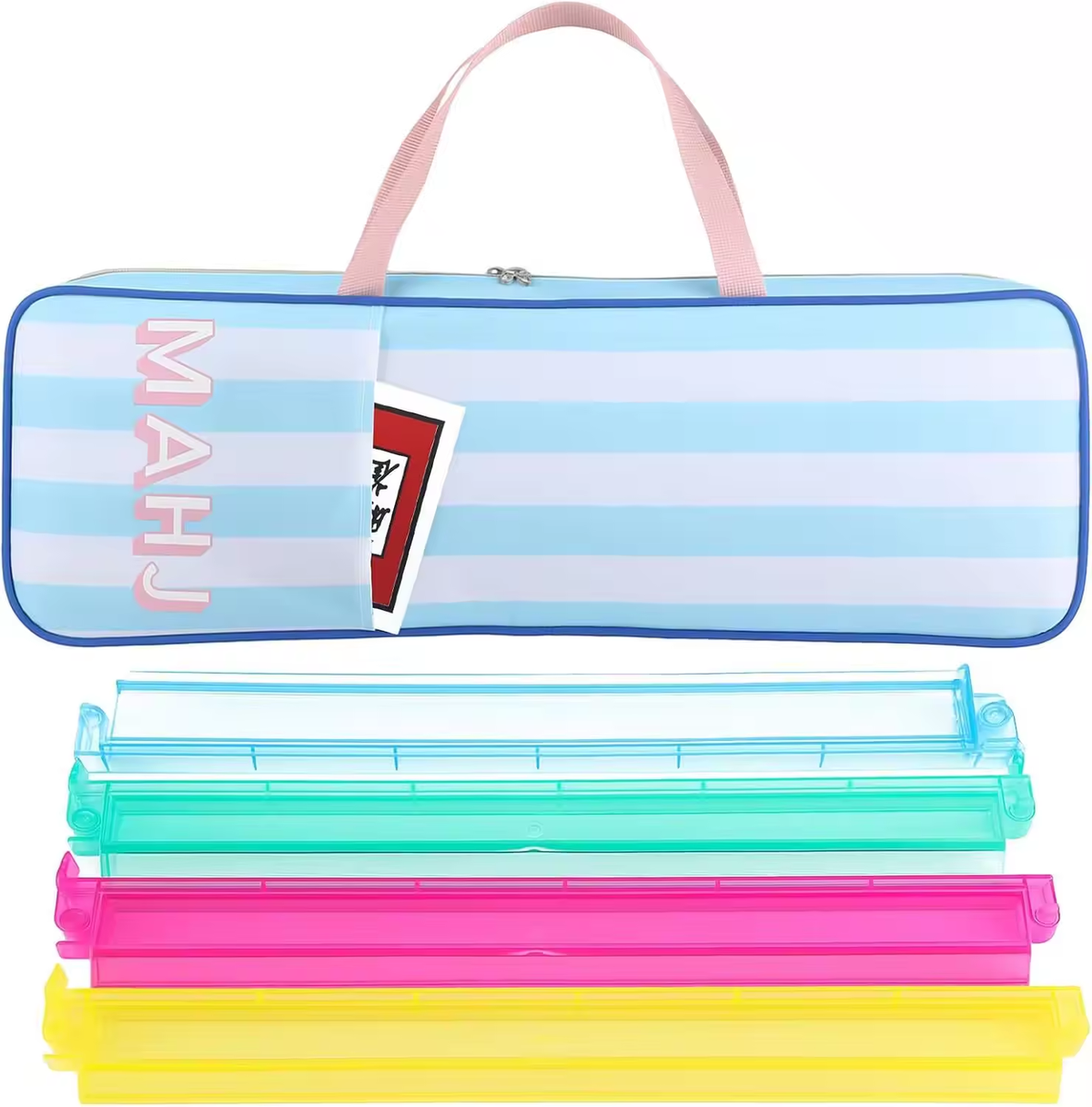 Modern Multi-color Mahjong Storage Bag Large Capacity Portable Hand-held Unisex Mahjong Carry Bag